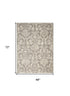 2' X 4' Gray Damask Power Loom Area Rug